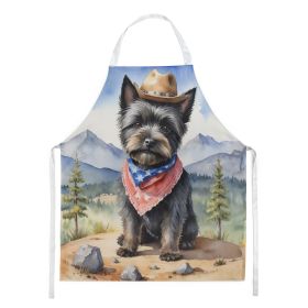 Cairn Terrier Cowboy Welcome Apron Cooking Kitchen Server Baking Crafts Gardening for Adult Women Men, Unisex, Large, Multicolor