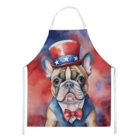 French Bulldog Patriotic American Apron Cooking Kitchen Server Baking Crafts Gardening for Adult Women Men, Unisex, Large, Multicolor