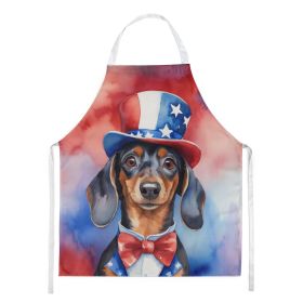 Dachshund Patriotic American Apron Cooking Kitchen Server Baking Crafts Gardening for Adult Women Men, Unisex, Large, Multicolor