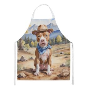 NEW Pit Bull Terrier Cowboy Welcome Apron Cooking Kitchen Server Baking Crafts Gardening for Adult Women Men, Unisex, Large, Multicolor (Default: Default)